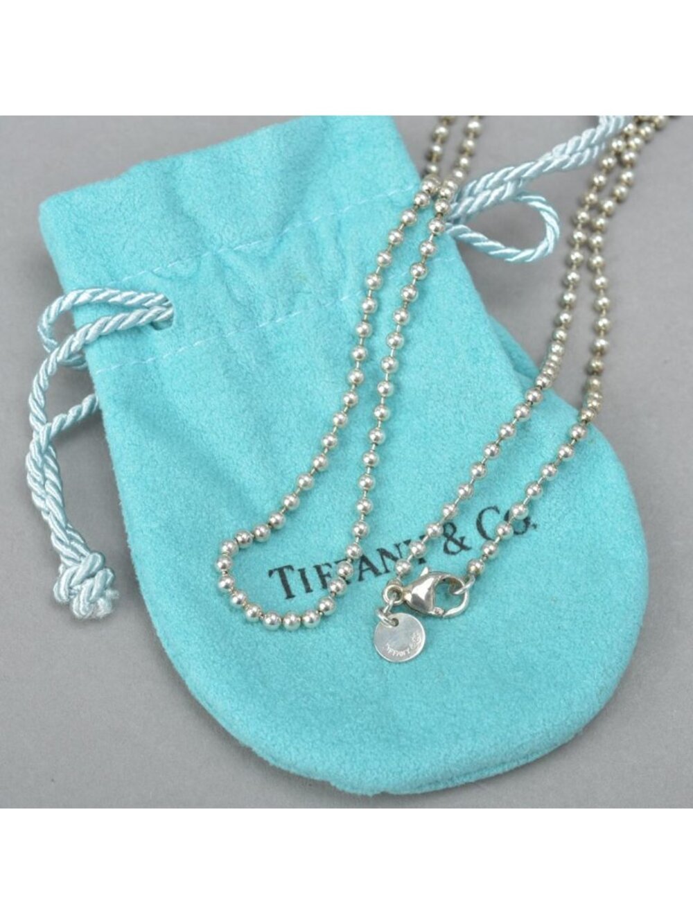 Tiffany & Co Polished Ball Chain Necklace 86 Long - Picture 7 of 7
